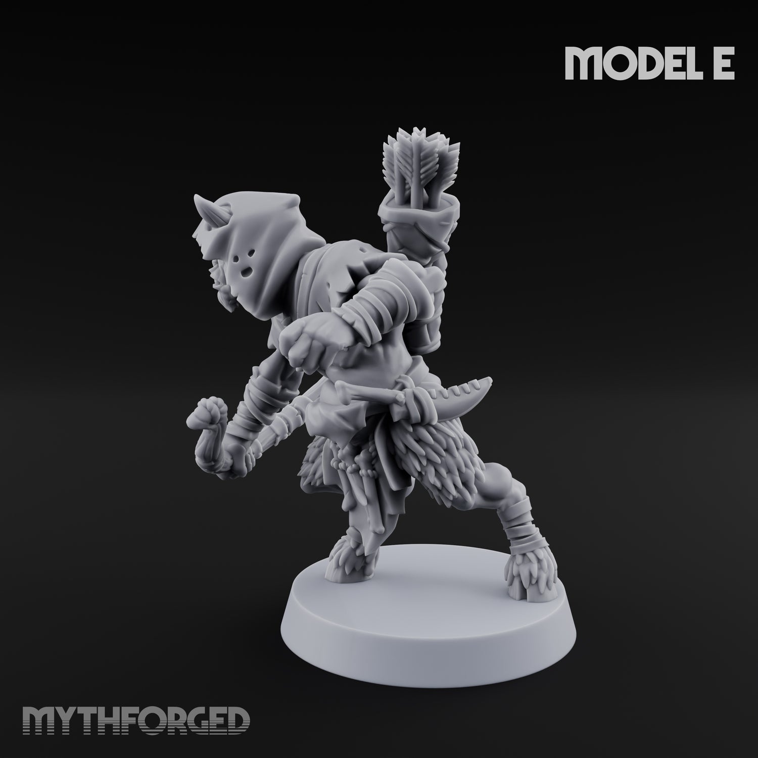 Nocking And Loosing Satyr Archer E Miniature for Dungeons and Dragons, Pathfinder or other TTRPGs