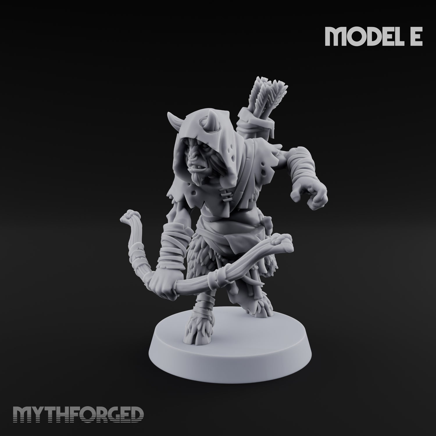 Nocking And Loosing Satyr Archer E Miniature for Dungeons and Dragons, Pathfinder or other TTRPGs