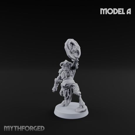 Horn Blowing Rally Satyr Warband Miniature for Dungeons and Dragons, Pathfinder or other TTRPGs