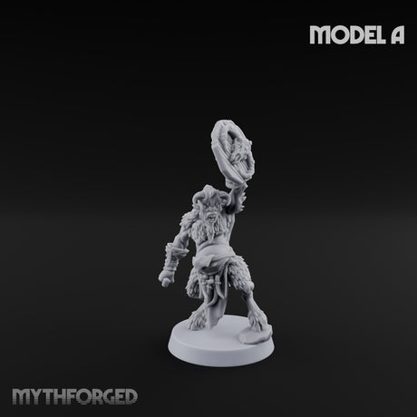 Horn Blowing Rally Satyr Warband A Miniature for Dungeons and Dragons, Pathfinder or other TTRPGs