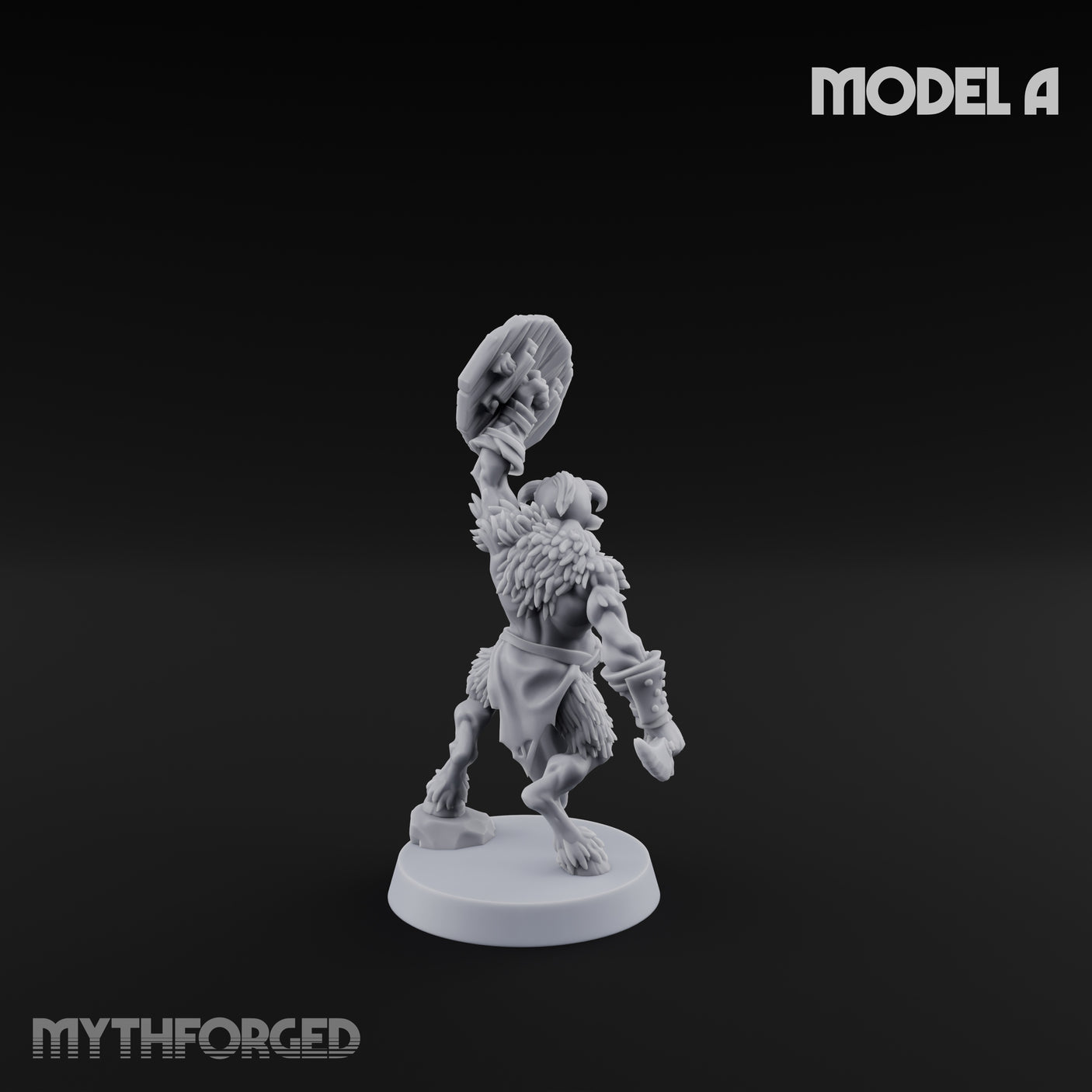 Horn Blowing Rally Satyr Warband A Miniature for Dungeons and Dragons, Pathfinder or other TTRPGs