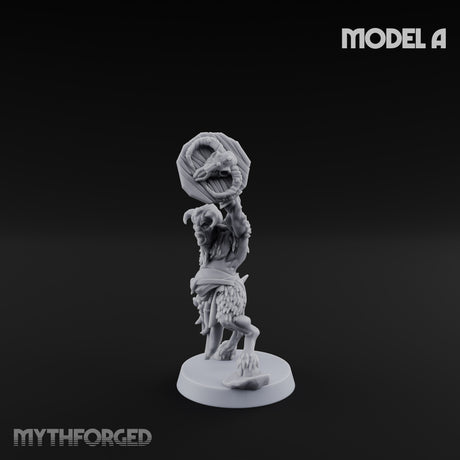 Horn Blowing Rally Satyr Warband A Miniature for Dungeons and Dragons, Pathfinder or other TTRPGs