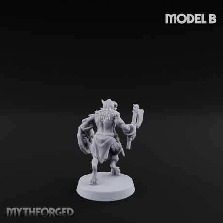 Horn Blowing Rally Satyr Warband B Miniature for Dungeons and Dragons, Pathfinder or other TTRPGs