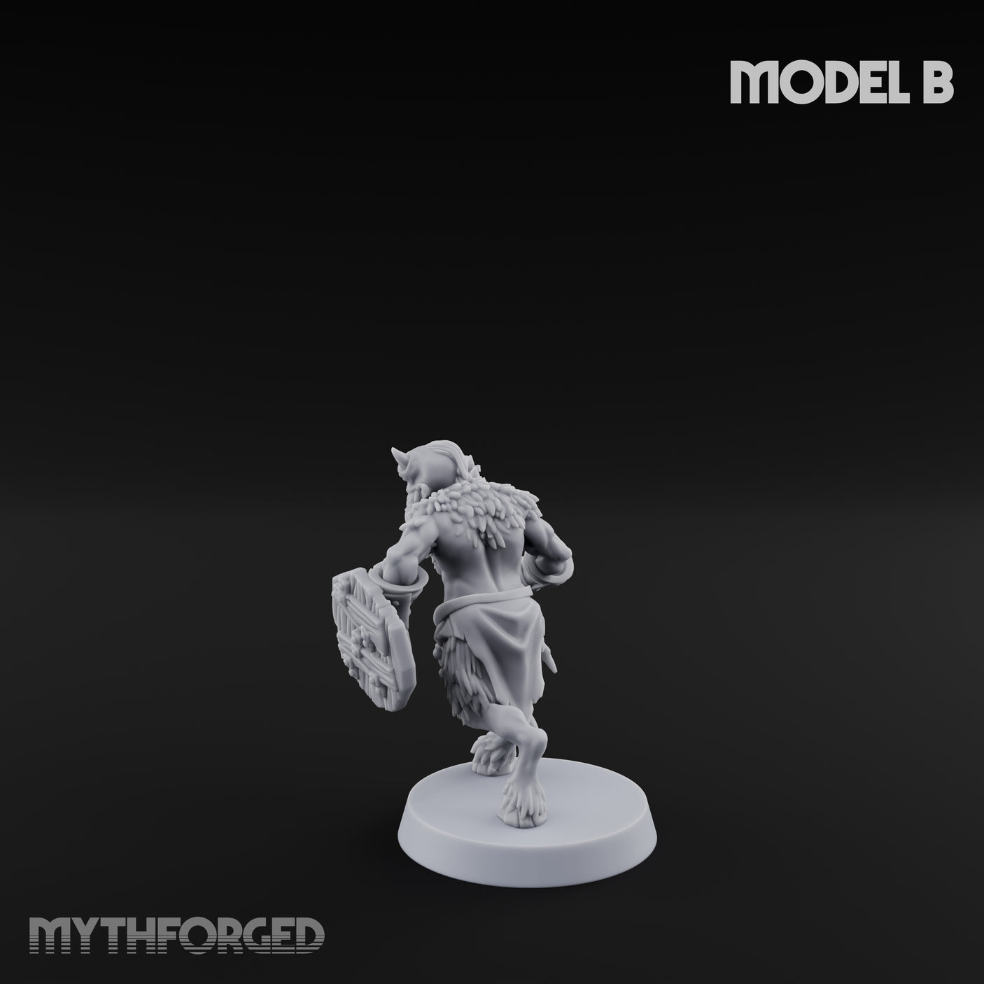 Horn Blowing Rally Satyr Warband B Miniature for Dungeons and Dragons, Pathfinder or other TTRPGs