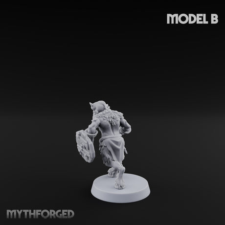 Horn Blowing Rally Satyr Warband B Miniature for Dungeons and Dragons, Pathfinder or other TTRPGs