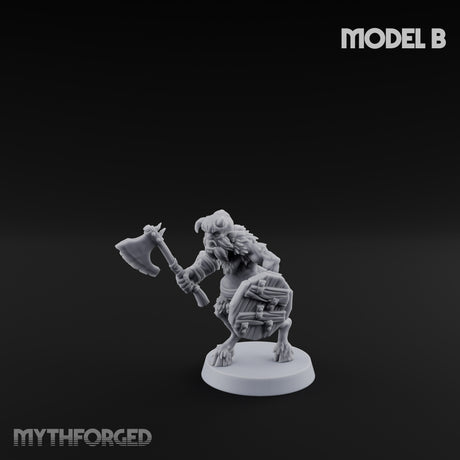 Horn Blowing Rally Satyr Warband B Miniature for Dungeons and Dragons, Pathfinder or other TTRPGs