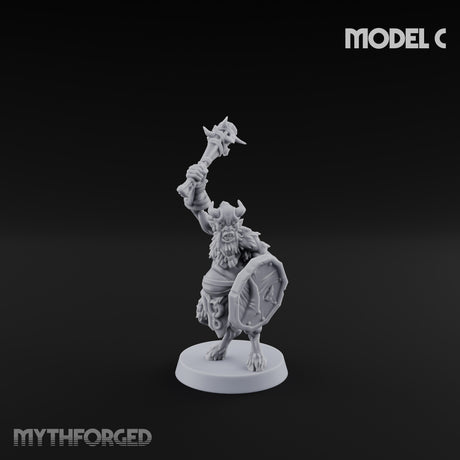 Horn Blowing Rally Satyr Warband C Miniature for Dungeons and Dragons, Pathfinder or other TTRPGs