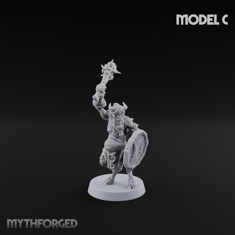 Horn Blowing Rally Satyr Warband C Miniature for Dungeons and Dragons, Pathfinder or other TTRPGs