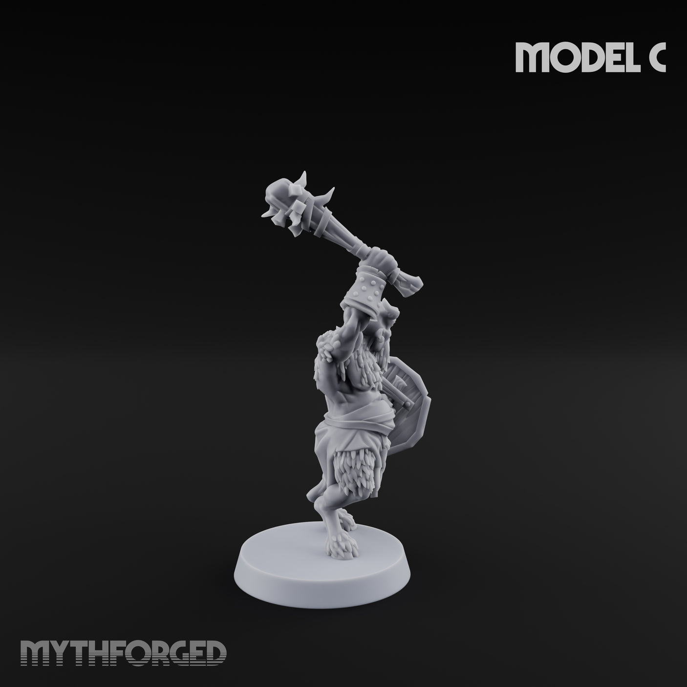Horn Blowing Rally Satyr Warband C Miniature for Dungeons and Dragons, Pathfinder or other TTRPGs