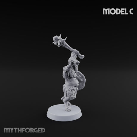 Horn Blowing Rally Satyr Warband C Miniature for Dungeons and Dragons, Pathfinder or other TTRPGs