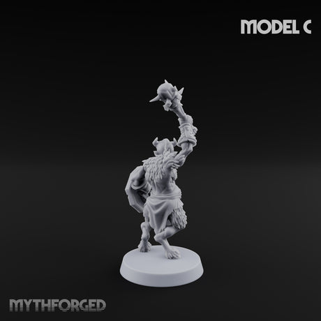 Horn Blowing Rally Satyr Warband C Miniature for Dungeons and Dragons, Pathfinder or other TTRPGs