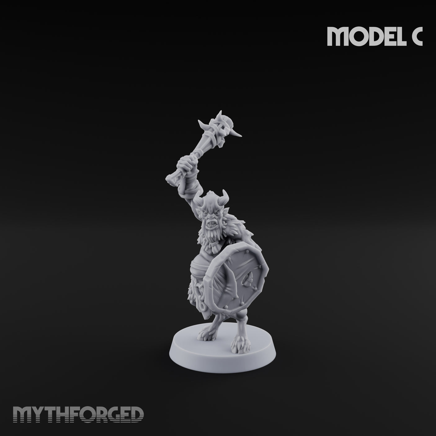 Horn Blowing Rally Satyr Warband C Miniature for Dungeons and Dragons, Pathfinder or other TTRPGs