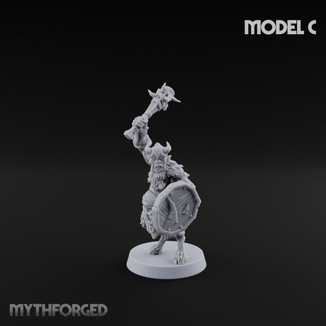 Horn Blowing Rally Satyr Warband C Miniature for Dungeons and Dragons, Pathfinder or other TTRPGs