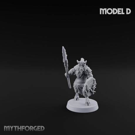 Horn Blowing Rally Satyr Warband D Miniature for Dungeons and Dragons, Pathfinder or other TTRPGs