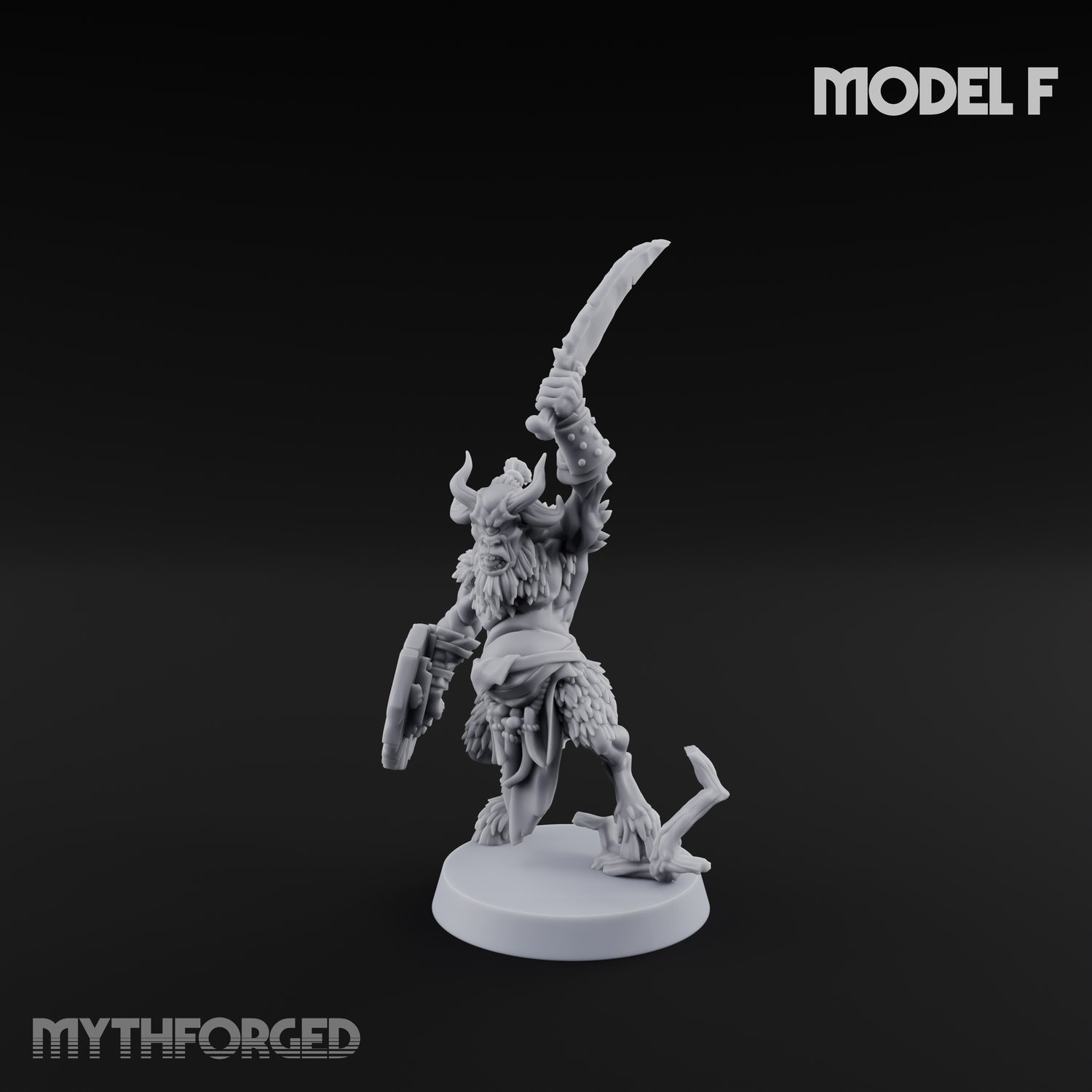 Horn Blowing Rally Satyr Warband Miniature for Dungeons and Dragons, Pathfinder or other TTRPGs