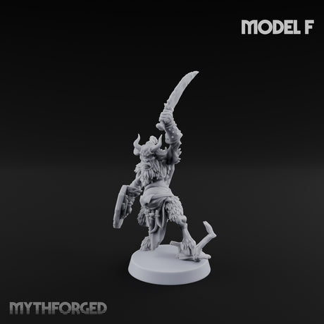 Horn Blowing Rally Satyr Warband Miniature for Dungeons and Dragons, Pathfinder or other TTRPGs