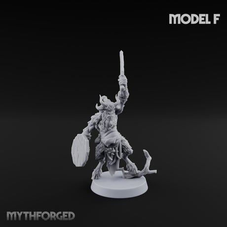 Horn Blowing Rally Satyr Warband Miniature for Dungeons and Dragons, Pathfinder or other TTRPGs