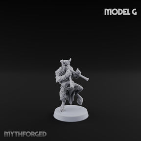 Horn Blowing Rally Satyr Warband G Miniature for Dungeons and Dragons, Pathfinder or other TTRPGs