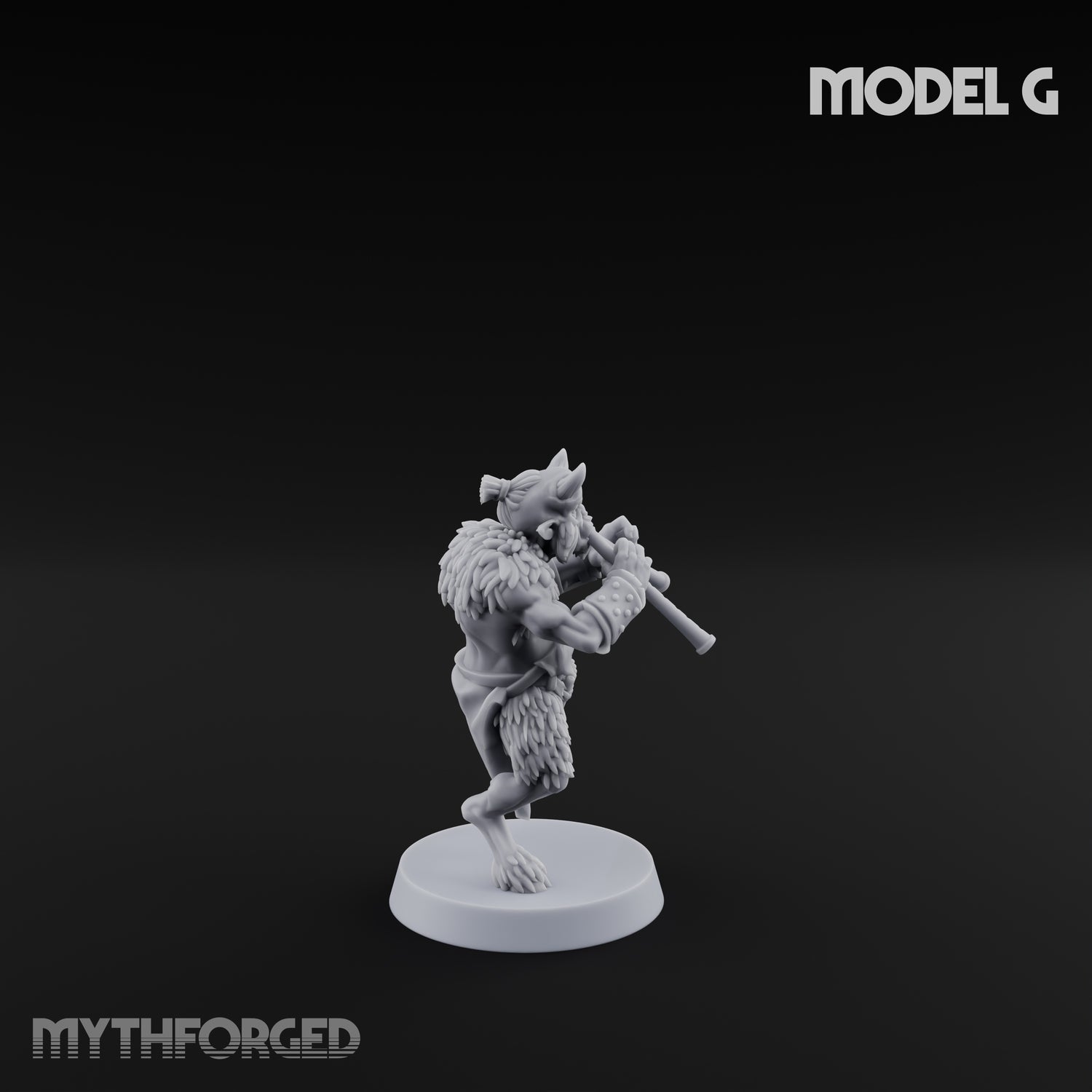 Horn Blowing Rally Satyr Warband Miniature for Dungeons and Dragons, Pathfinder or other TTRPGs