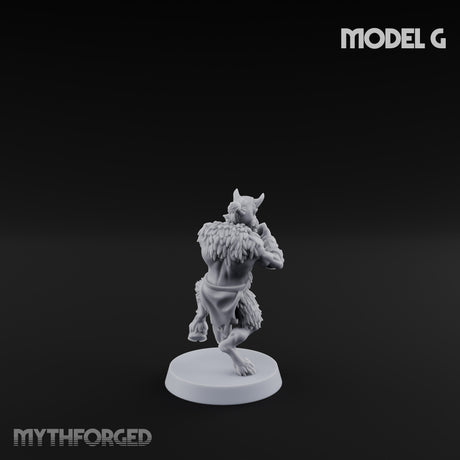 Horn Blowing Rally Satyr Warband G Miniature for Dungeons and Dragons, Pathfinder or other TTRPGs