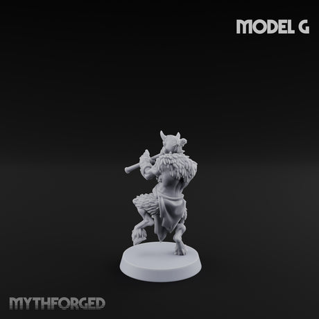 Horn Blowing Rally Satyr Warband G Miniature for Dungeons and Dragons, Pathfinder or other TTRPGs