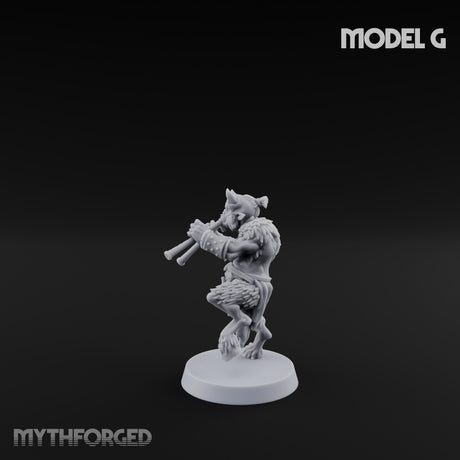Horn Blowing Rally Satyr Warband G Miniature for Dungeons and Dragons, Pathfinder or other TTRPGs