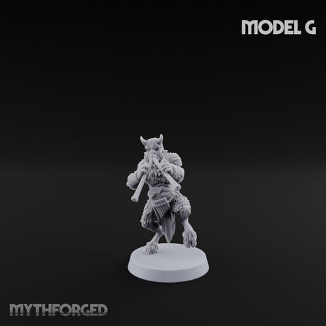Horn Blowing Rally Satyr Warband G Miniature for Dungeons and Dragons, Pathfinder or other TTRPGs