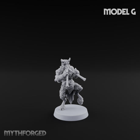 Horn Blowing Rally Satyr Warband G Miniature for Dungeons and Dragons, Pathfinder or other TTRPGs