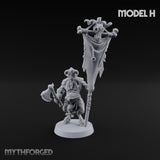 Horn Blowing Rally Satyr Warband Miniature for Dungeons and Dragons, Pathfinder or other TTRPGs