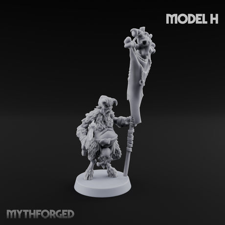 Horn Blowing Rally Satyr Warband Miniature for Dungeons and Dragons, Pathfinder or other TTRPGs
