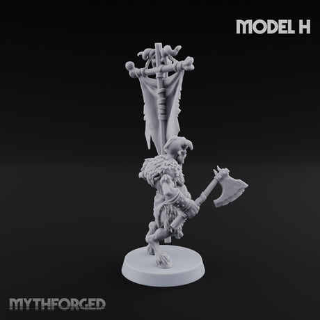 Horn Blowing Rally Satyr Warband H Miniature for Dungeons and Dragons, Pathfinder or other TTRPGs