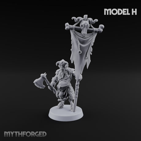 Horn Blowing Rally Satyr Warband H Miniature for Dungeons and Dragons, Pathfinder or other TTRPGs