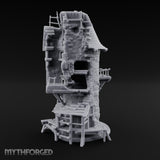 Scaffold-Laden Timber-Topped Wizard Tower Miniature for Dungeons and Dragons, Pathfinder or other TTRPGs