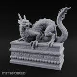 Scale-Coiled Claw-Gripping Eastern Dragon Statue Miniature for Dungeons and Dragons, Pathfinder or other TTRPGs