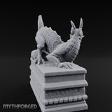 Scale-Coiled Claw-Gripping Eastern Dragon Statue Miniature for Dungeons and Dragons, Pathfinder or other TTRPGs