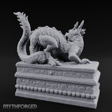 Scale-Coiled Claw-Gripping Eastern Dragon Statue Miniature for Dungeons and Dragons, Pathfinder or other TTRPGs