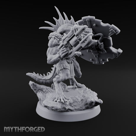 Spines Up on Broken Ground Lizardfolk Shield Gunners — A