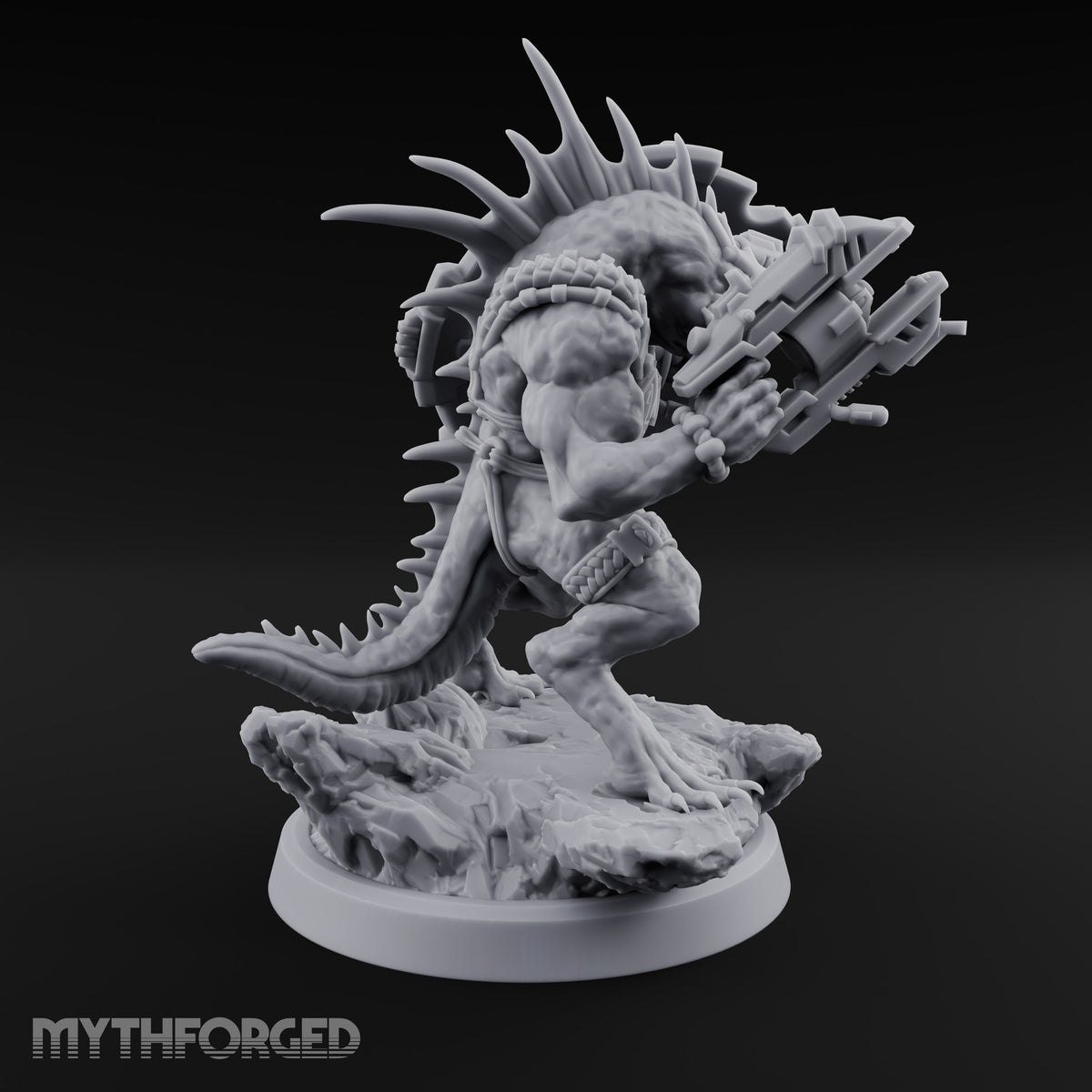 Spines Up on Broken Ground Lizardfolk Shield Gunners — A
