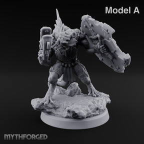 Spines Up on Broken Ground Lizardfolk Shield Gunner A