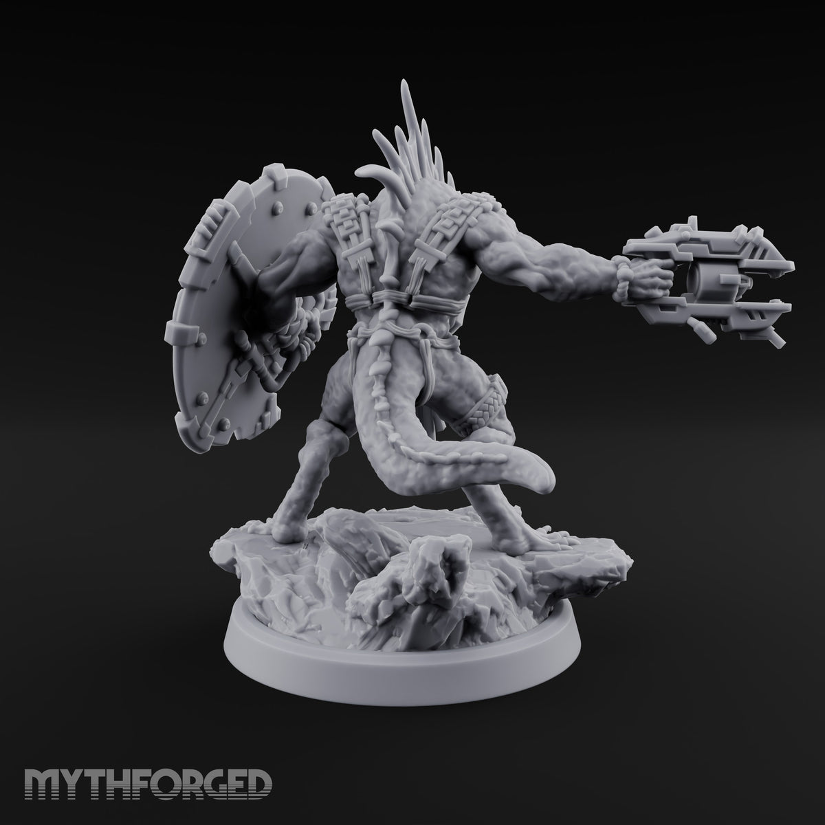 Spines Up on Broken Ground Lizardfolk Shield Gunner B