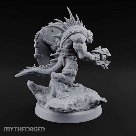 Spines Up on Broken Ground Lizardfolk Shield Gunners — C