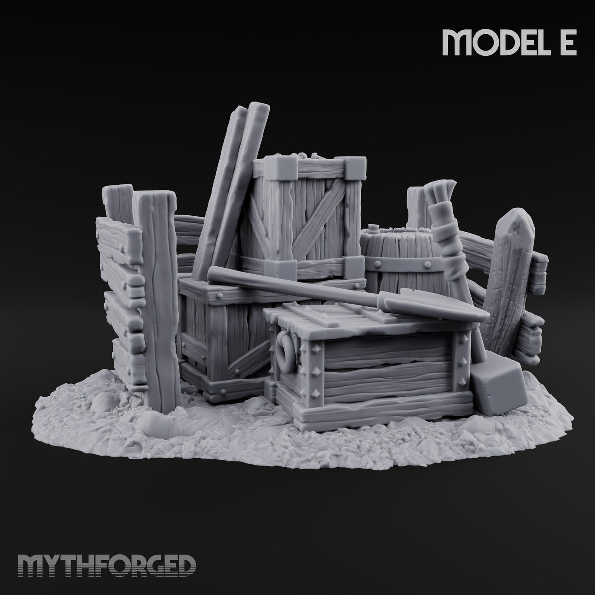 Barrel Roll Call Wooden Supply Scatter Terrain — E · No