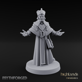 Arms Spread Wide Preaching Human Cleric Miniature for Dungeons and Dragons, Pathfinder or other TTRPGs