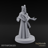 Arms Spread Wide Preaching Human Cleric Miniature for Dungeons and Dragons, Pathfinder or other TTRPGs
