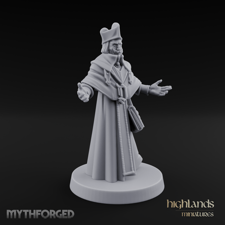 Arms Spread Wide Preaching Human Cleric Miniature for Dungeons and Dragons, Pathfinder or other TTRPGs