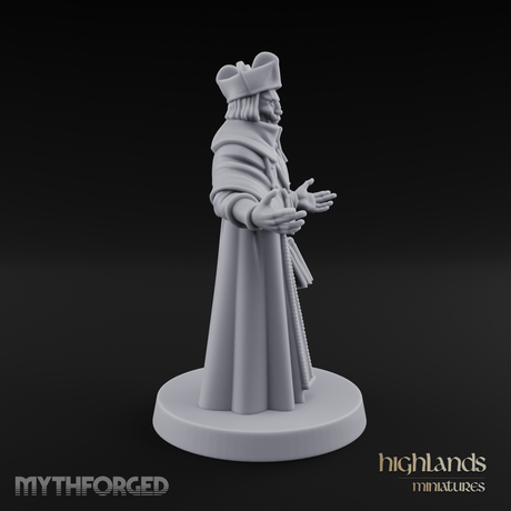 Arms Spread Wide Preaching Human Cleric Miniature for Dungeons and Dragons, Pathfinder or other TTRPGs