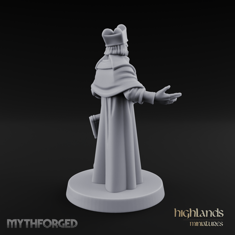 Arms Spread Wide Preaching Human Cleric Miniature for Dungeons and Dragons, Pathfinder or other TTRPGs
