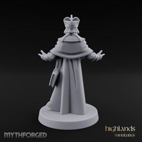 Arms Spread Wide Preaching Human Cleric Miniature for Dungeons and Dragons, Pathfinder or other TTRPGs