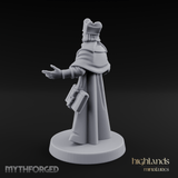 Arms Spread Wide Preaching Human Cleric Miniature for Dungeons and Dragons, Pathfinder or other TTRPGs