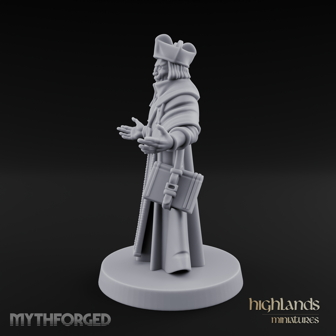 Arms Spread Wide Preaching Human Cleric Miniature for Dungeons and Dragons, Pathfinder or other TTRPGs